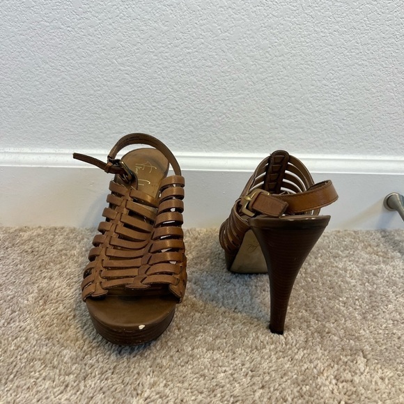 FRANCO Sarto The Artist Collection Women’s Brown Leather‎ Heels Size 7 - Picture 4 of 9